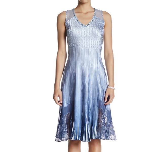 Shop Komarov Women S Dress Blue Size Large L Shift 2pc V Neck