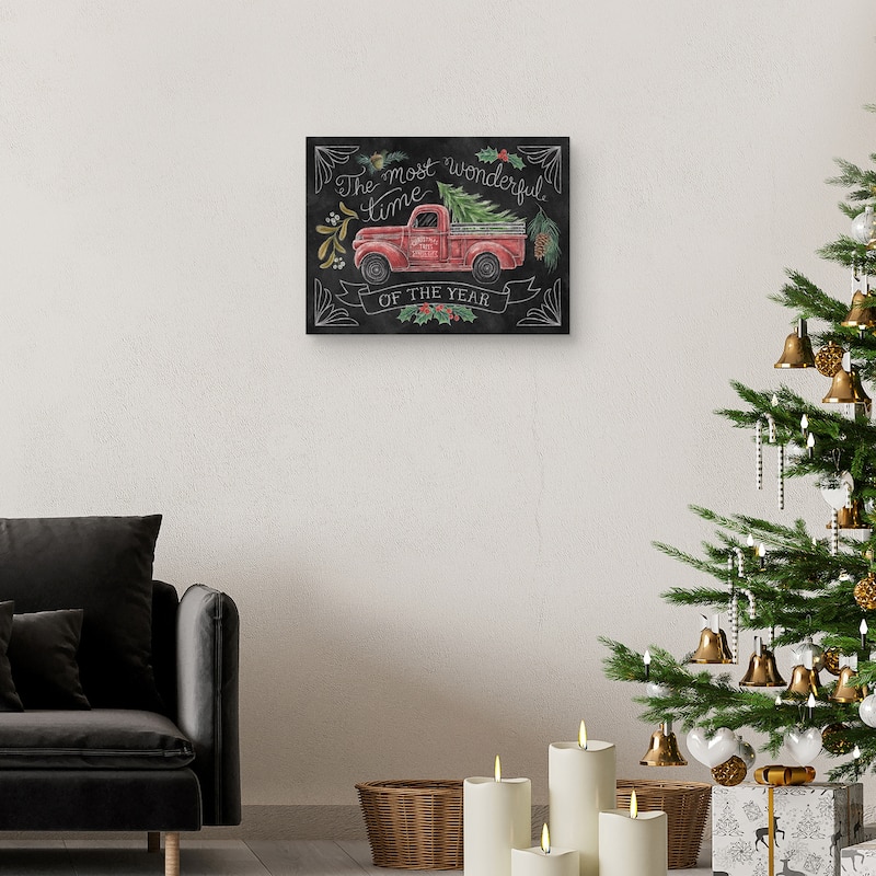 Christmas Chalk V Canvas Art Print