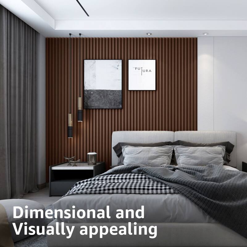 Art3d 103.94''x5.71'' Slat Wood Wall Paneling for Interior and Ceiling Decoration,4-Pack