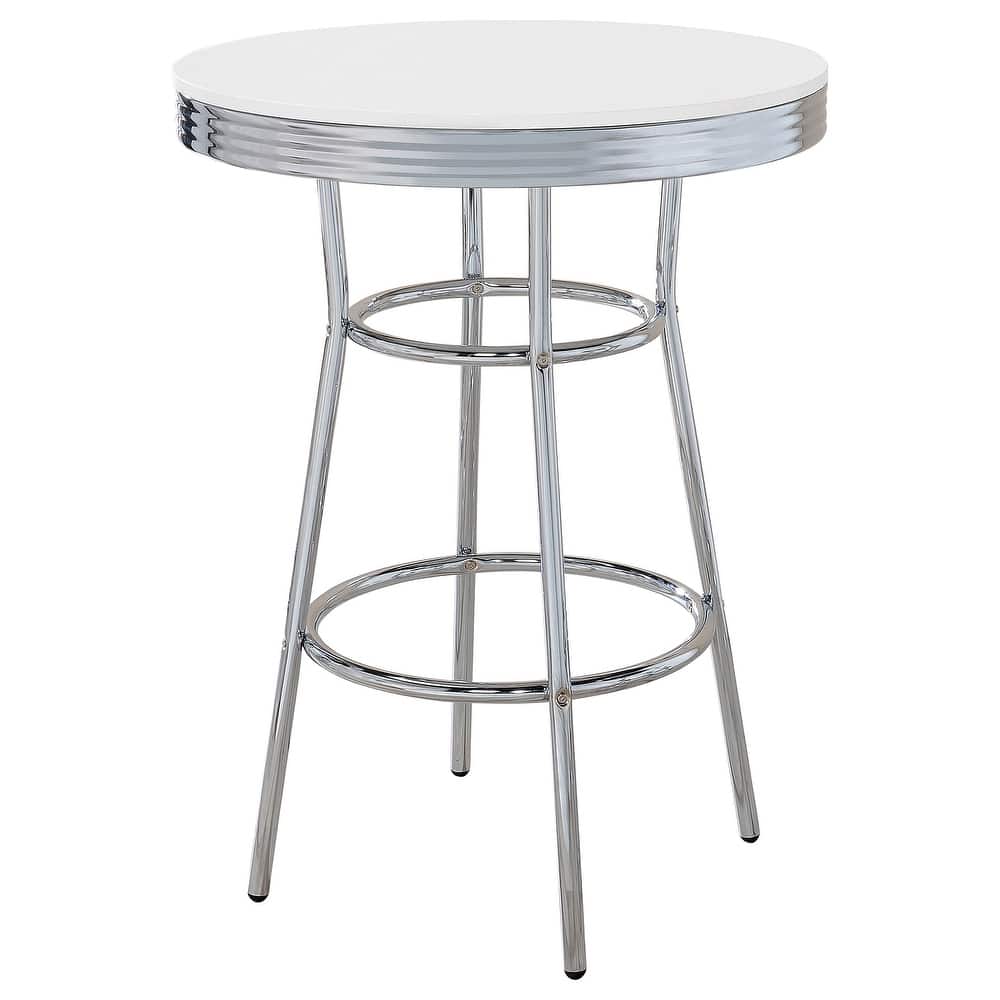 Retro Round 30-inch 1950's Bistro Pub Height Bar Table