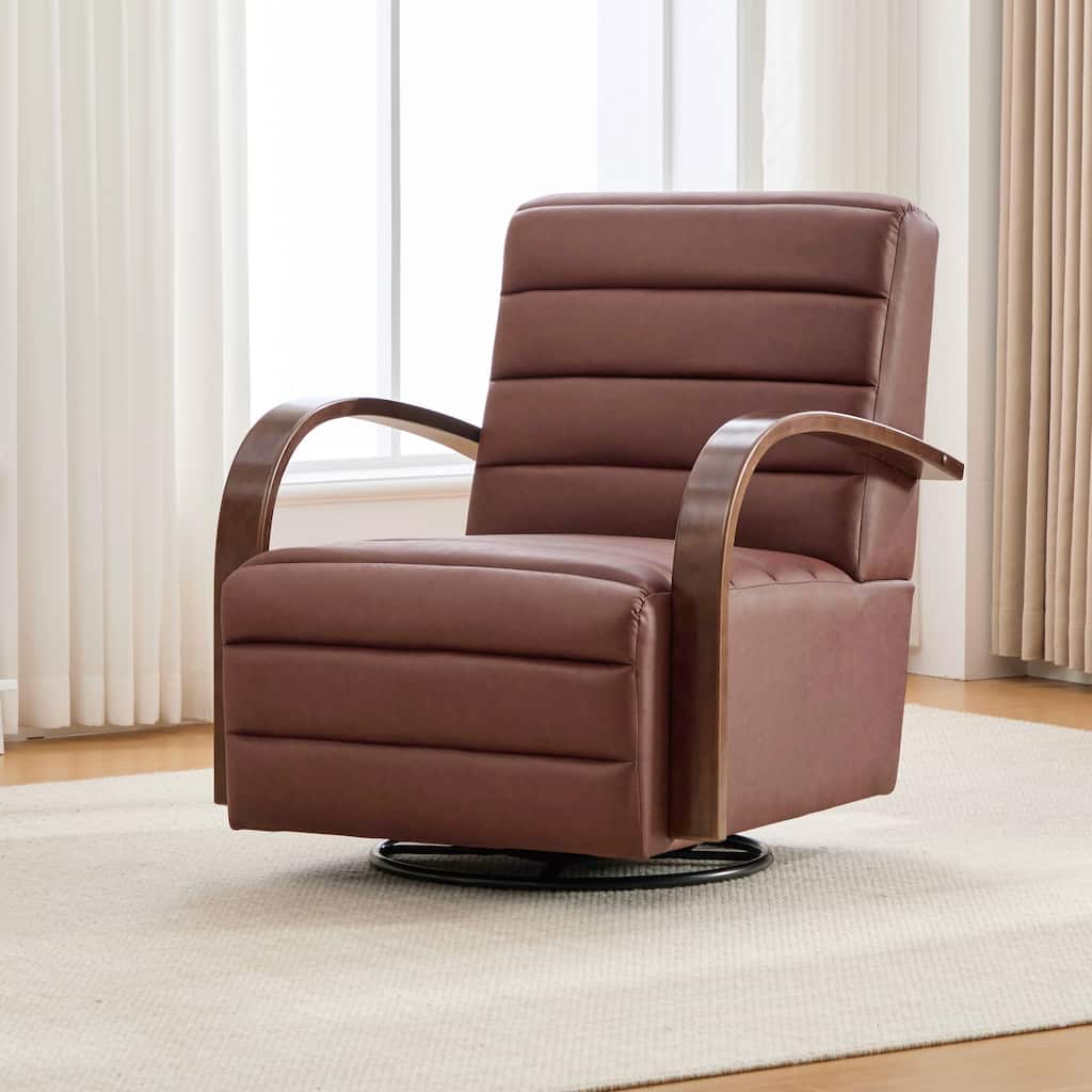 30.7"W 360°Swivel Accent Chair,Modern Upholstered Arm Chair with Metal Base