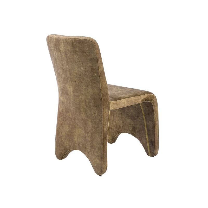 Brown/Camel Brown Polyester Upholstered Metal Frame Dining Chair, Set of 2, Sturdy Dining Chair for Dining Rooms - 17.5
