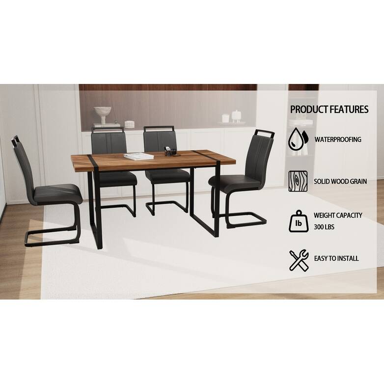 Multifunctional Dining Table and Chair Sets Home Dining Table and Chair Sets with Anti-Scratch Plastic Feet for Dining Room