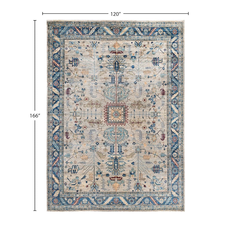 Serapi One-of-a-Kind Hand-Knotted Area Rug - Gray - 10' 0" x 13' 10"