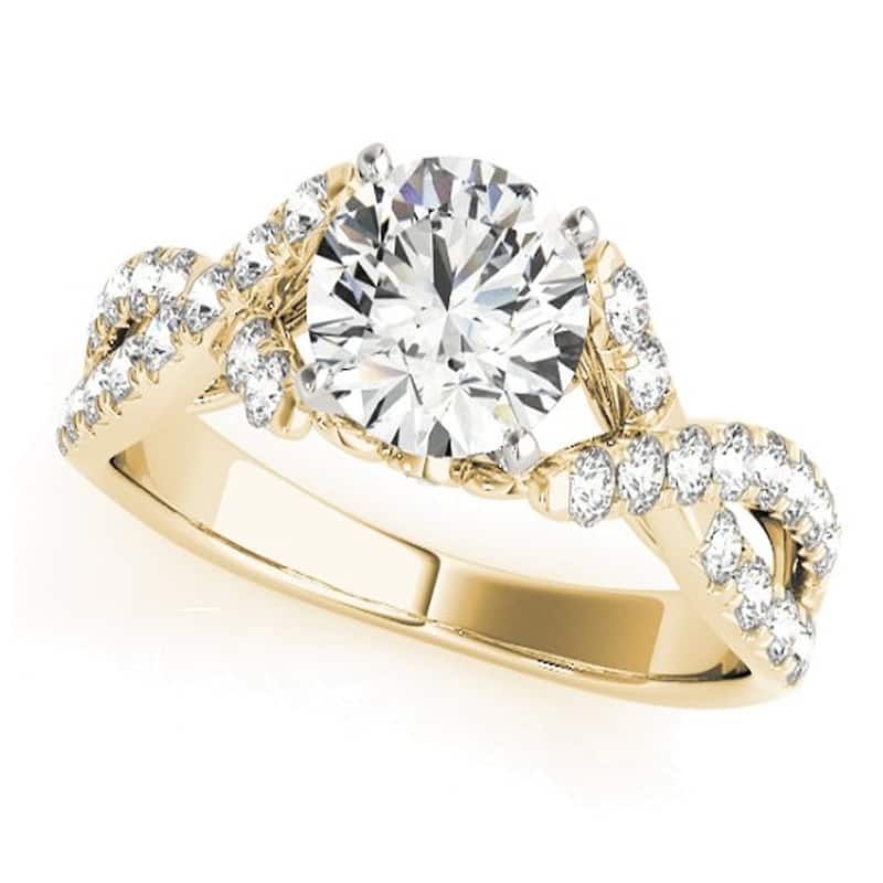 1 1/4 Ct Diamond Engagement Ring Wedding Band Set Yellow Gold