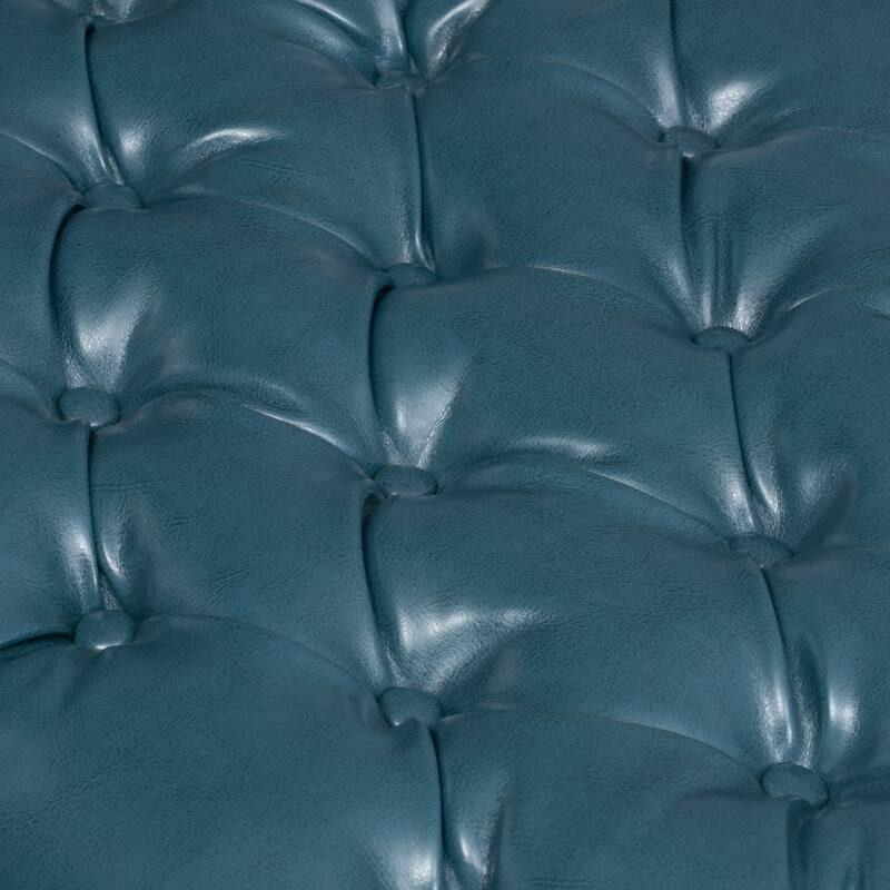 Hastings Tufted Faux Leather Storage Ottoman by Christopher Knight Home