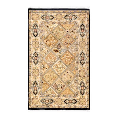 Overton Hand Knotted Wool Vintage Inspired Traditional Mogul Brown Area Rug - 3 x 5