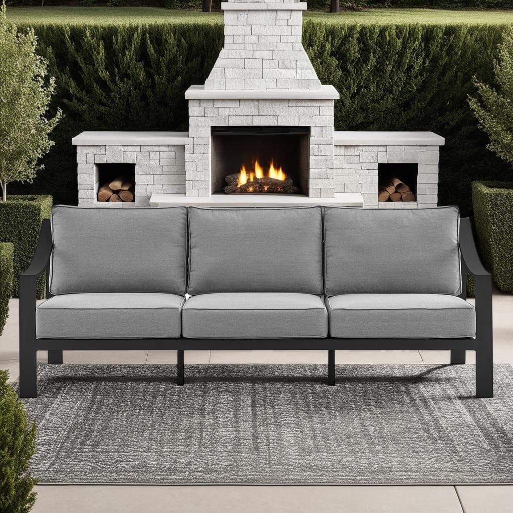 Koda Aluminum 84" Outdoor Sofa with Cushions