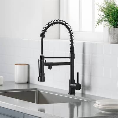Commercial Kitchen Sink Faucet Single Handle Modern Matte Black Kitchen Faucets With Pull Down Sprayer Single Hole Basin Taps