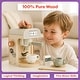 preview thumbnail 3 of 6, Hey Play Wooden Toy Coffee Maker for Kids - 11PC Kids Kitchen Playset with Coffee Machine Toy