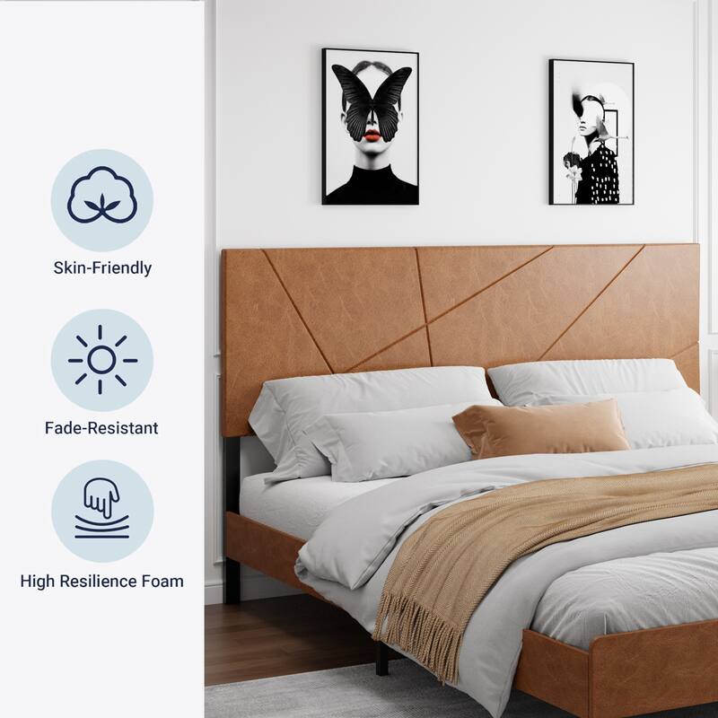 Roomfitters Metal Bed Frame, Square Platform Bed with Under-Bed Storage, Heavy Duty Mattress Foundation, Antique Brown