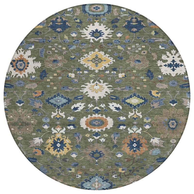 Machine Washable Indoor/ Outdoor Traditional Marci Chantille Rug
