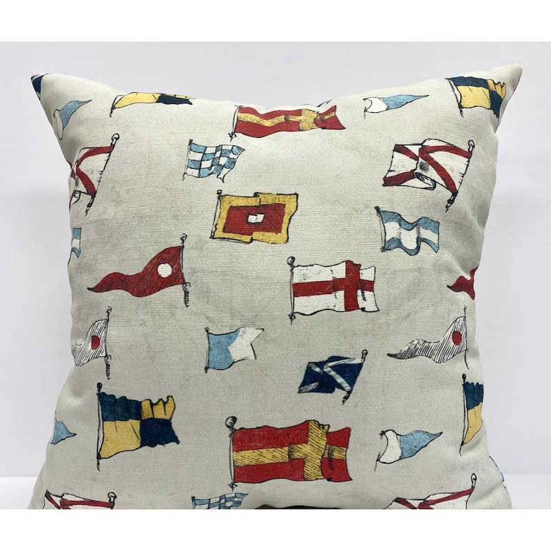 Sailing nautical flags decorative square pillow