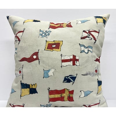 Sailing nautical flags decorative square pillow