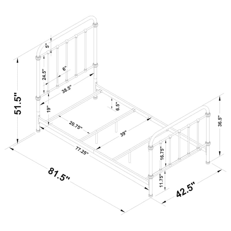 Livingston Metal Open Frame Bed Dark Bronze