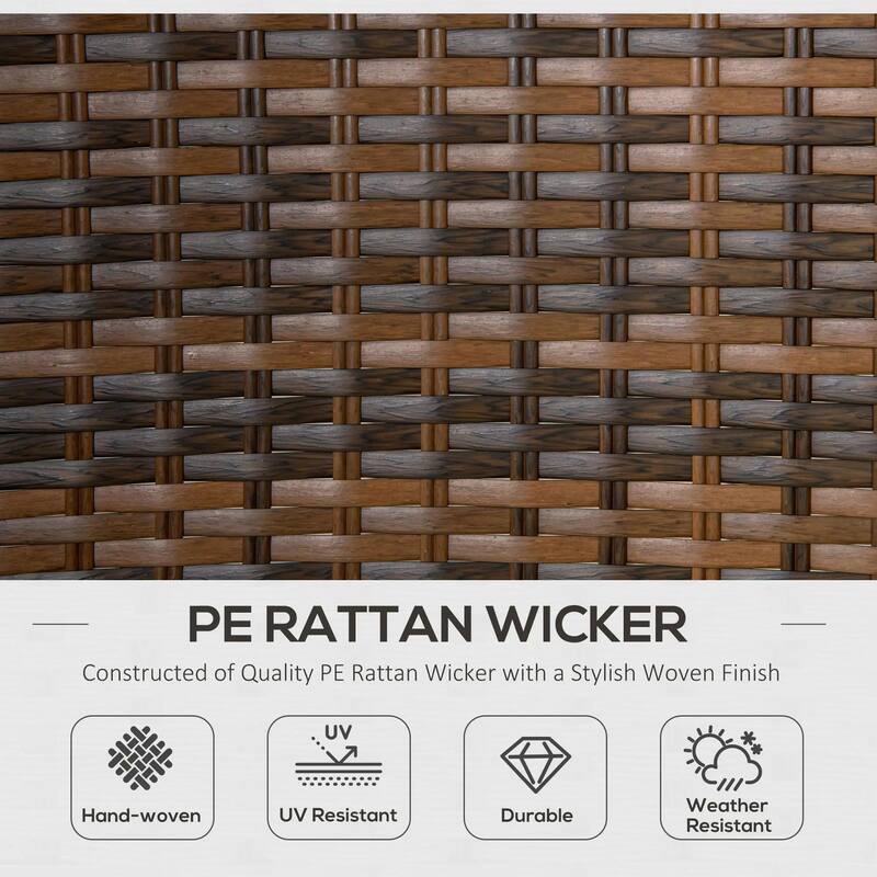4PCS Rocking PE Rattan Patio Set,Loveseat Teak Table,Weatherproof