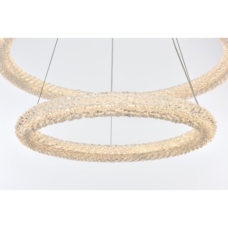 Elegant Lighting 3800G32 Bowen 32" Wide LED Crystal Ring Chandelier -