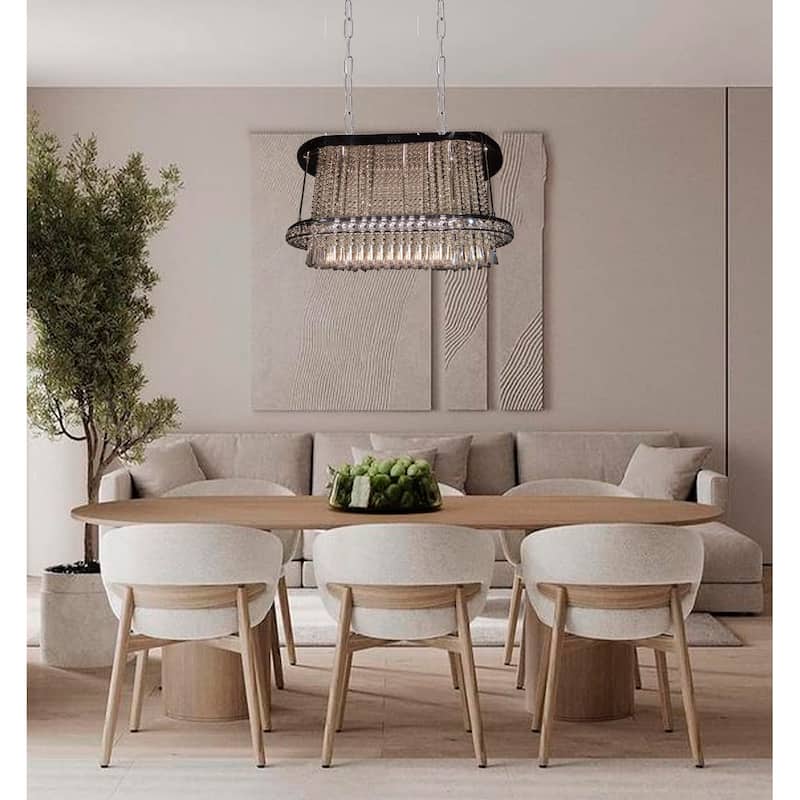 31-Light Chrome Chandelier With Clear Crystals