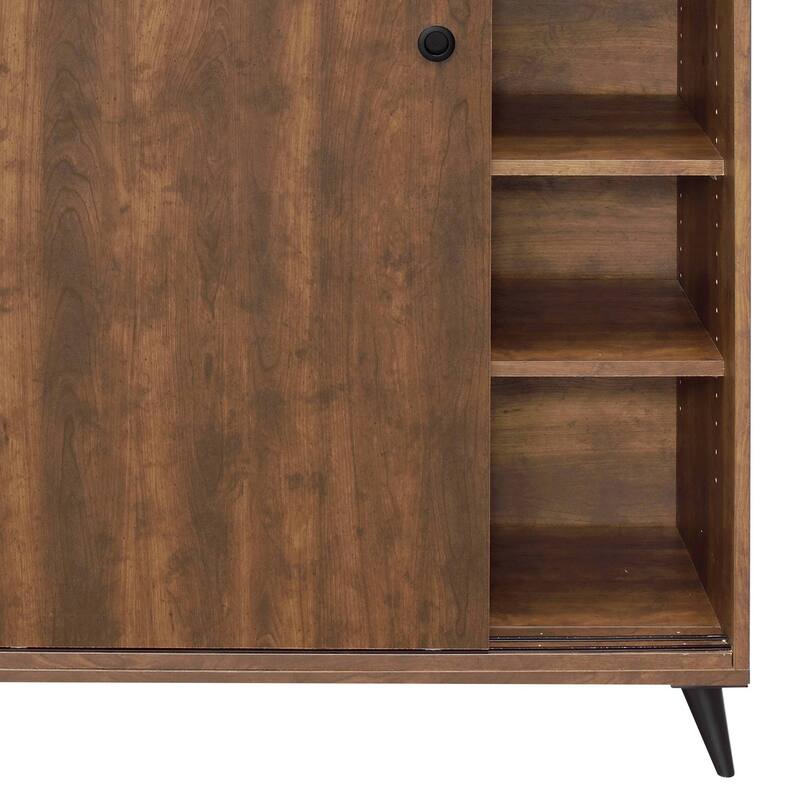 Southside Oak Shoe Cabinet with 2 Sliding Doors