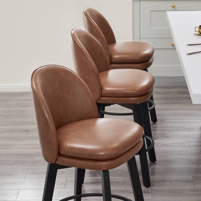 Spruce & Spring Madison Upholstered Swivel Counter Height Bar Stools