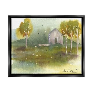 Stupell Countryside Cottage Painting Framed Floater Canvas Wall Art by ...