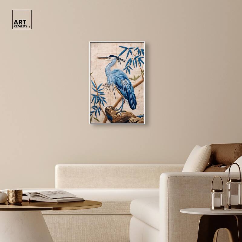 Needlework Heron Canvas by Art Remedy