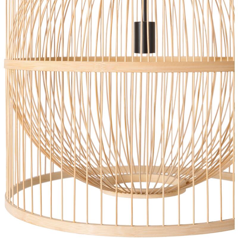 Fontainne Natural Bamboo Ceiling Pendant Light - 47"H x 20"W x 20"D
