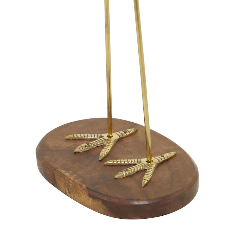Wood Bird Sculpture - Set of 2 Gold - Roche River Decor