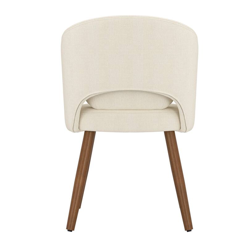 Linen Dining Chairs Set of 2/4/6 with Solid Wood Legs, Modern Kitchen Chairs with Lumbar Pillow for Dining Room Beige