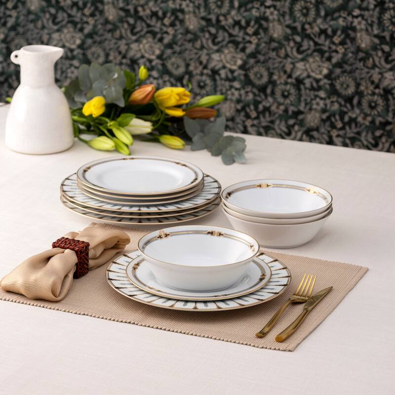 Empire Gold 12-Piece Dinnerware Set, Service For 4
