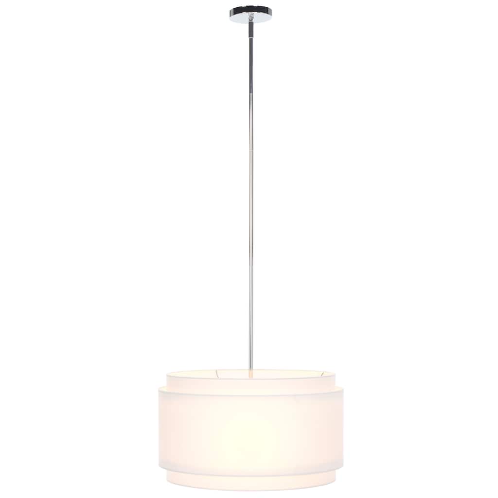 SAFAVIEH Lighting Irmengard Adjustable 3-Light Led White Pendant - 20" W x 20" D x 12-48" H - 20Wx20Dx48H