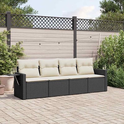vidaXL Garden Sofa Set Black