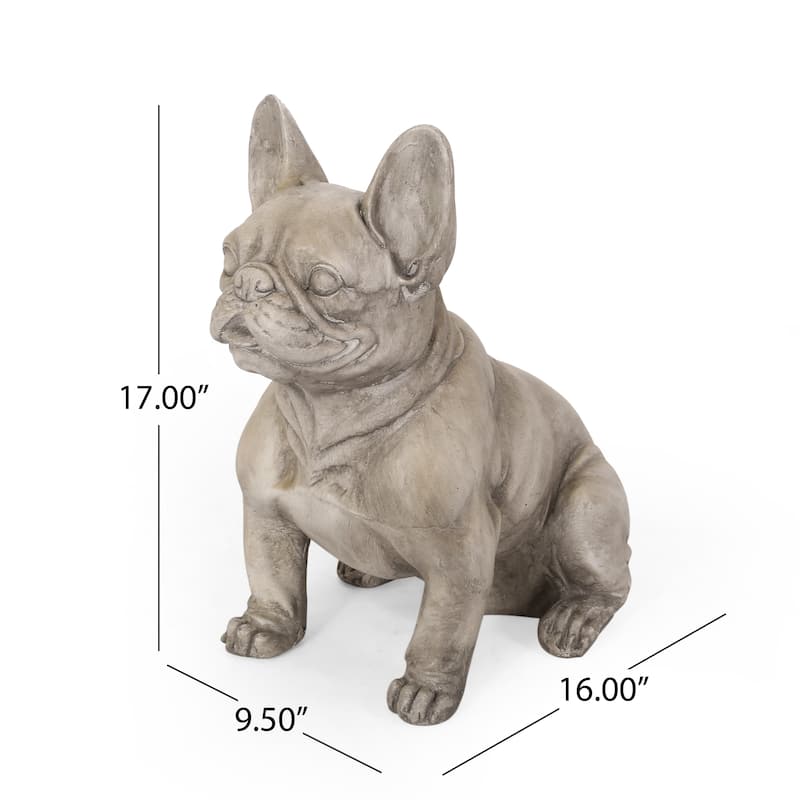 Delamore Outdoor French Bulldog Garden Statue by Christopher Knight Home