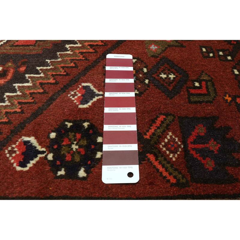 ECARPETGALLERY Hand-knotted Andelz Dark Red Wool Rug - 3'4 x 4'11