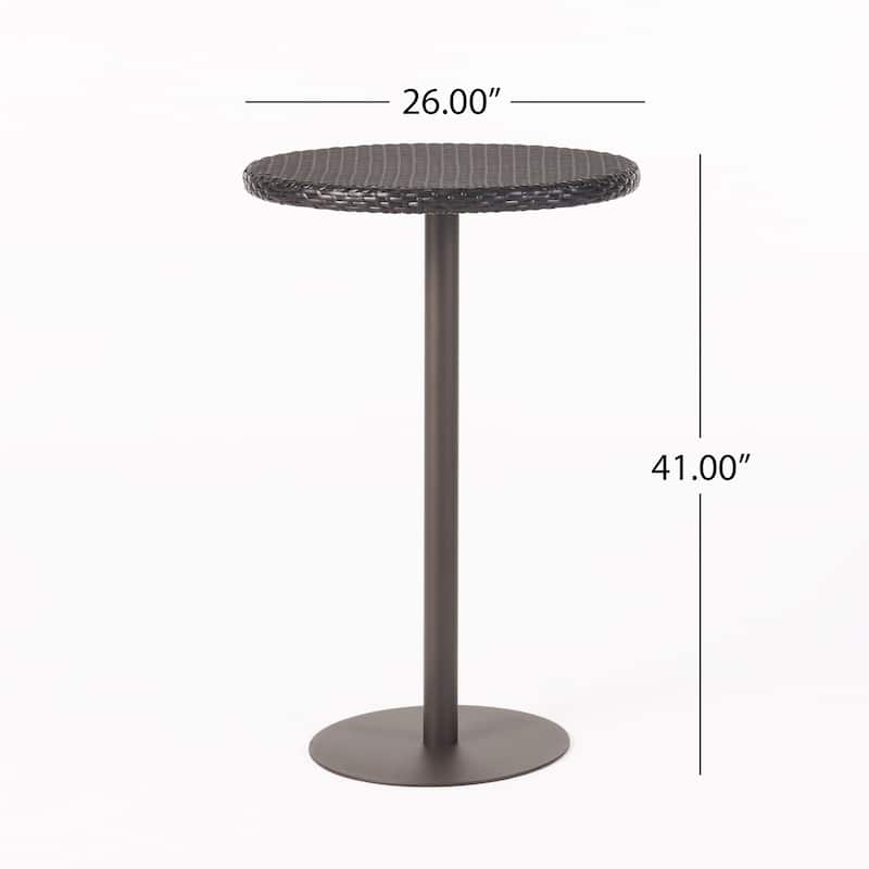 Dominica Outdoor 26-inch Round Wicker Bar Table by Christopher Knight Home - 26.00" L x 26.00" W x 40.00" H
