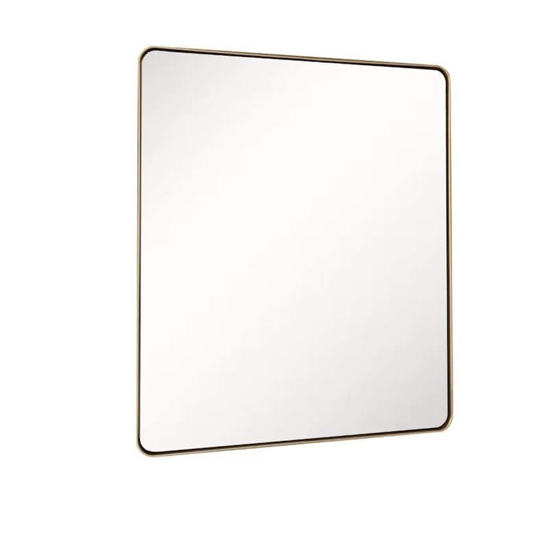 Rectangular Metal Frame Bathroom Vanity Mirror in Brushed Gold - 23.5 in.
