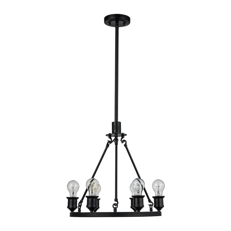 Trans Globe Underwood 6 Light Chandelier in Rubbed Oil Bronze