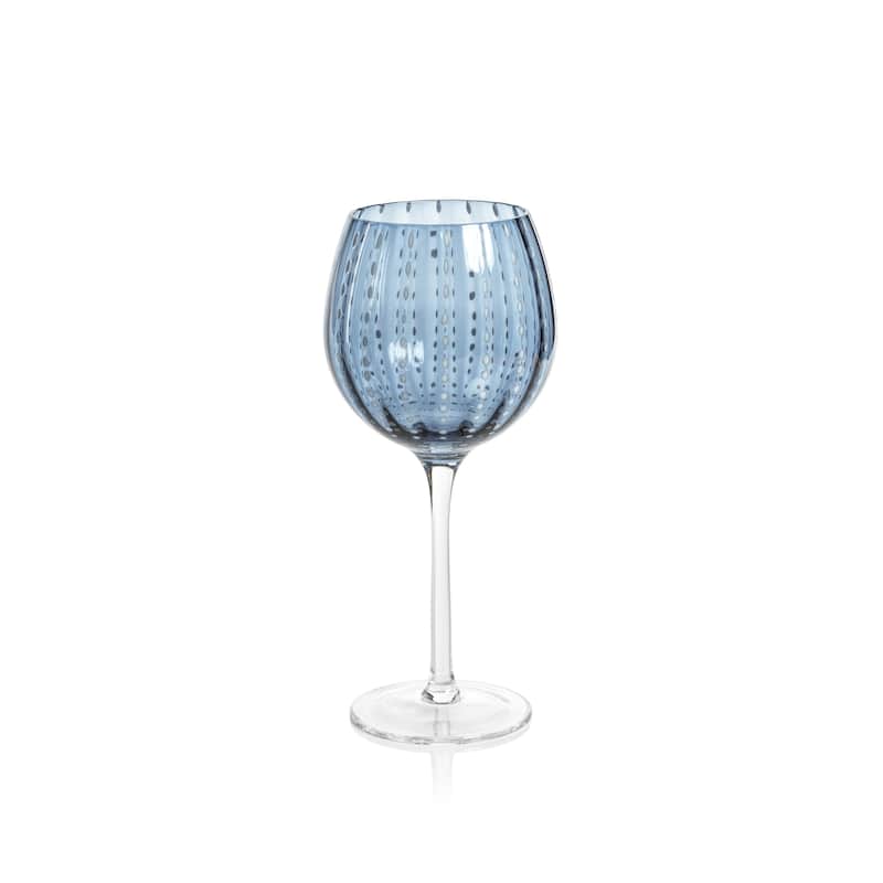Pescara White Dot Wine Glasses, Set of 4