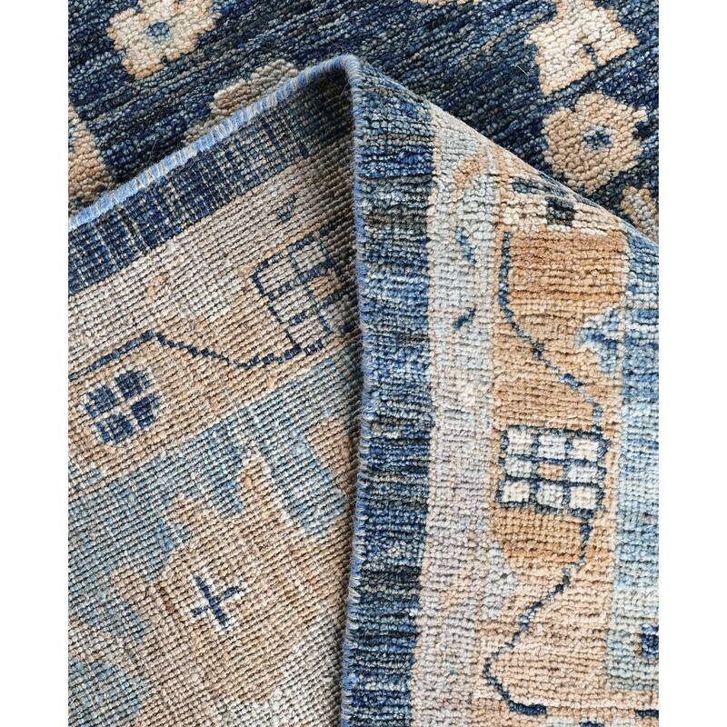 Oushak One-of-a-Kind Hand-Knotted Area Rug - Blue - 9' 1" x 11' 7"