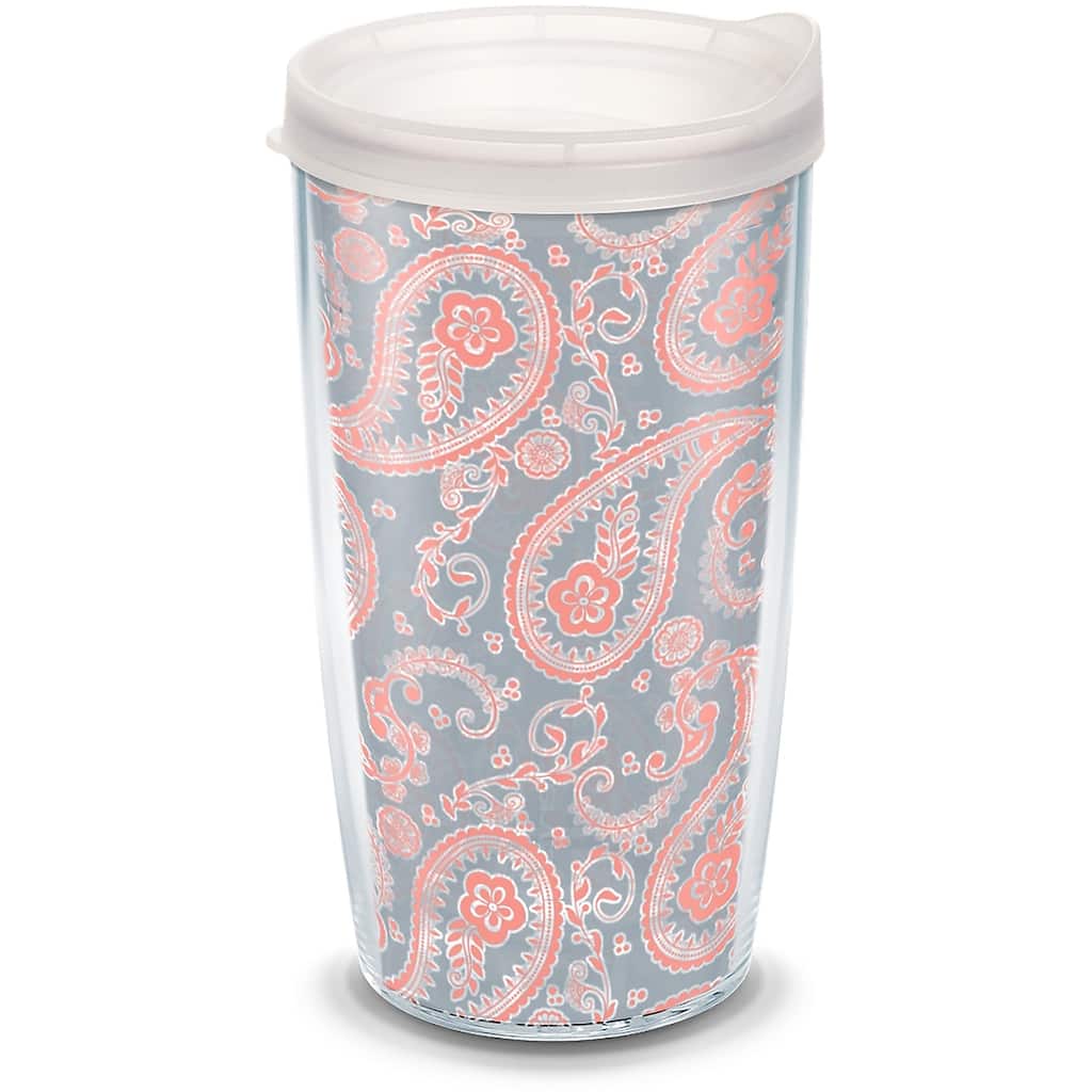 Tervis Paisley Pattern Made in USA Double Walled Insulated Travel Tumbler, Clear
