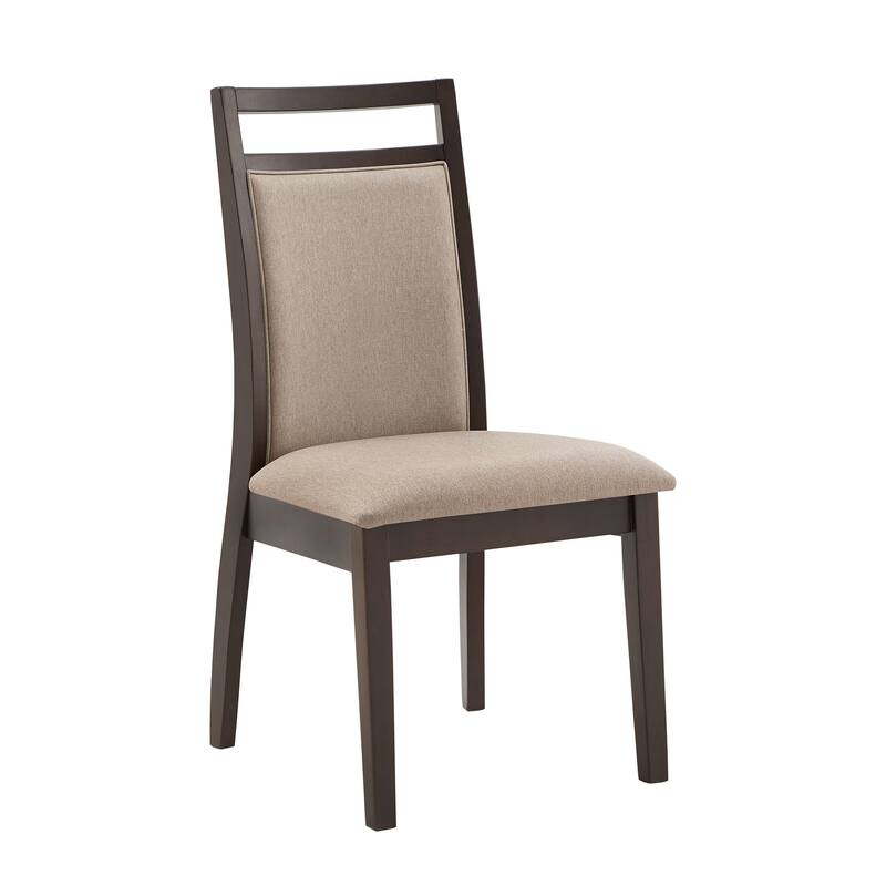 Priya Espresso and Grey Linen Dining Chair (Set of 2) by iNSPIRE Q Modern
