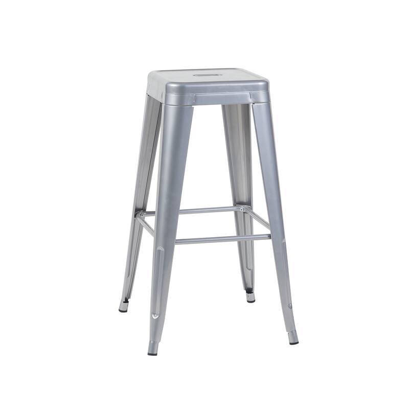 AC Pacific 30 Inch Industrial Stackable Metal BarStools Set of 4