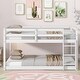 preview thumbnail 1 of 9, Rubber Wooden Twin over Twin Bunk Bed with Ladder, Strengthened Slats