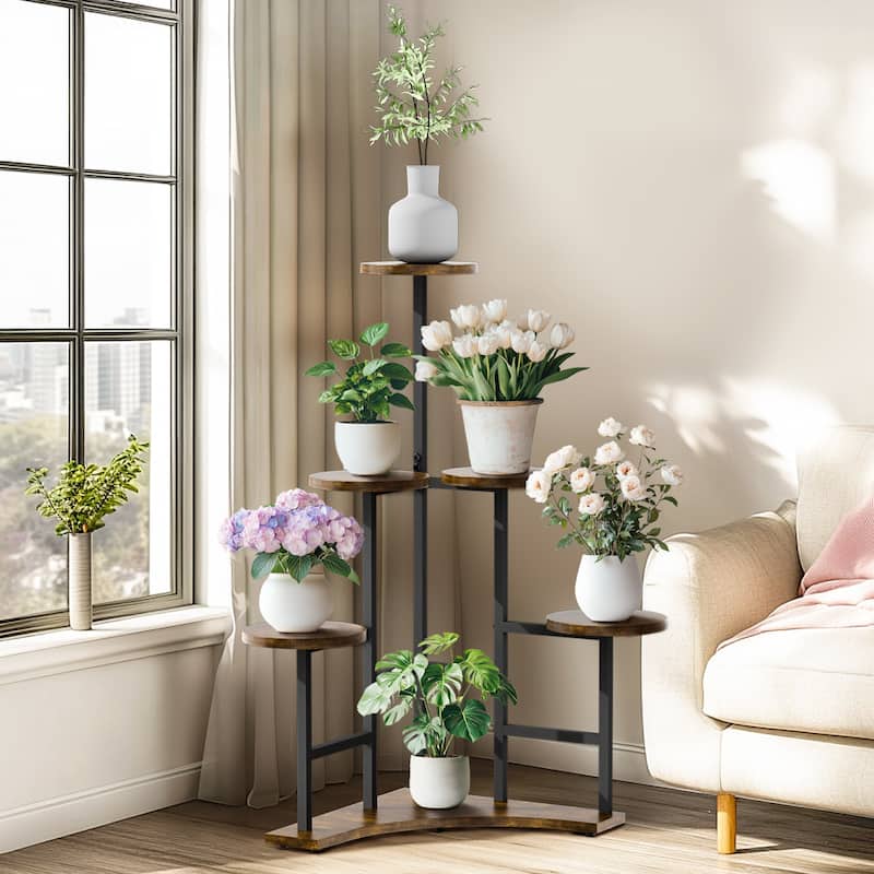 Tall Multiple Potted Corner Plant Stand Holder