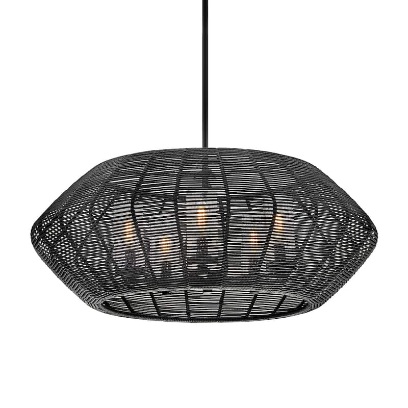 Hinkley Lighting 10385-LV Luca 5 Light 28" Wide LED Outdoor Pendant - Black
