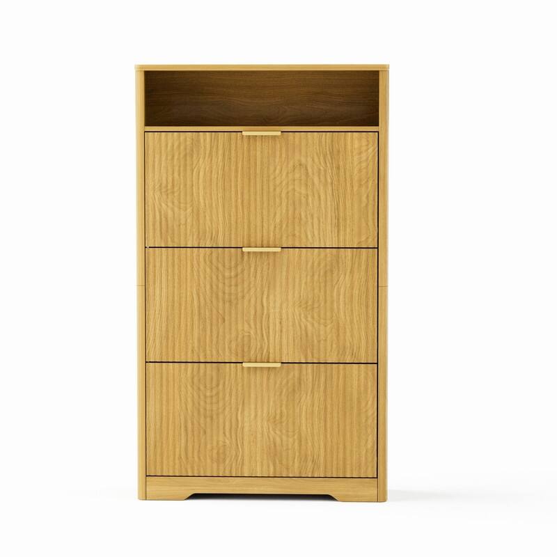 54.4" Tall Free Standing Storage Organizer with Hidden Compartments for Entryway Shoes