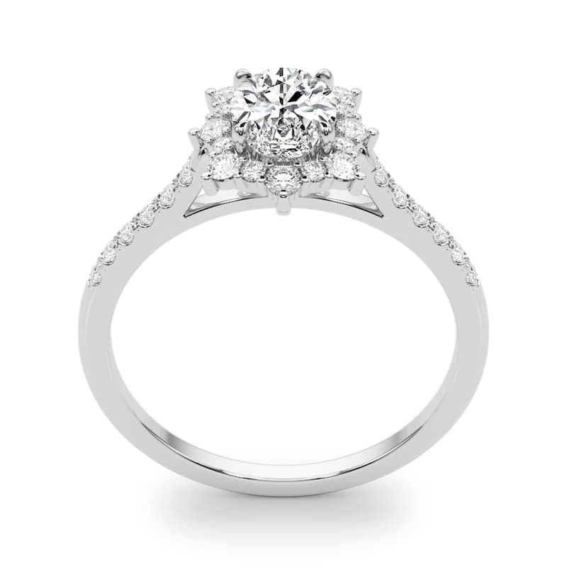 Auriya 14k White Gold Lab Grown Oval Diamond Halo Engagement Ring 0.50 to 5.00 ct. tw. (F-G VS)