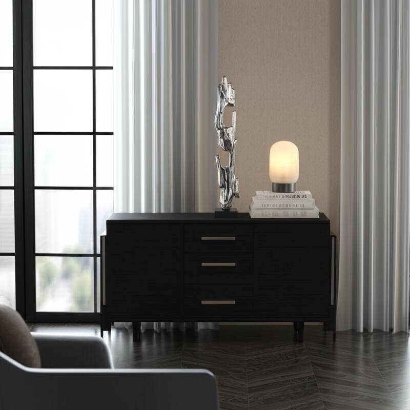 Metal Acrylic Sculpture Post Modern Decorative Figurine for Home Decor - Silver - 6.75" x 4.5" x 31.5"