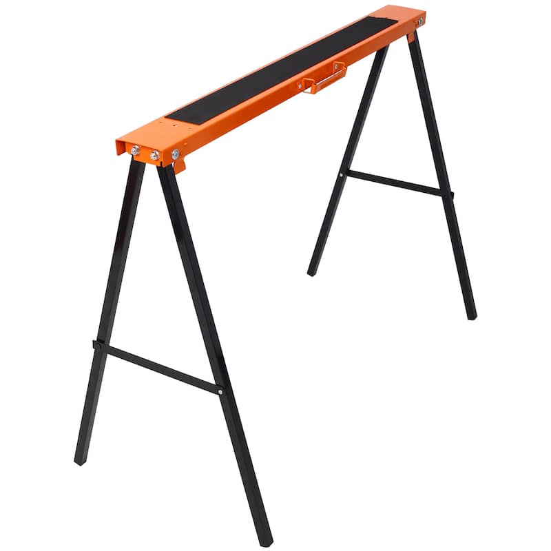Saw Horses 2 Pack, Folding Portable Work Horse with Fast Open Legs, Convenient Handle, Heavy Duty Steel Sawhorse for Garage