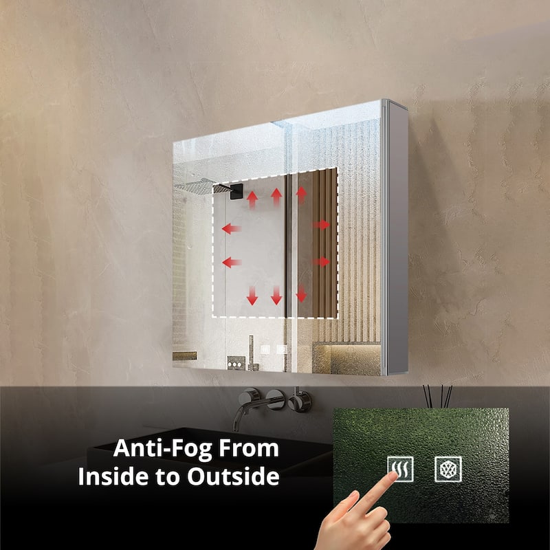 Corsica Surface-Mount LED Mirror Medicine Cabinet with Defogger